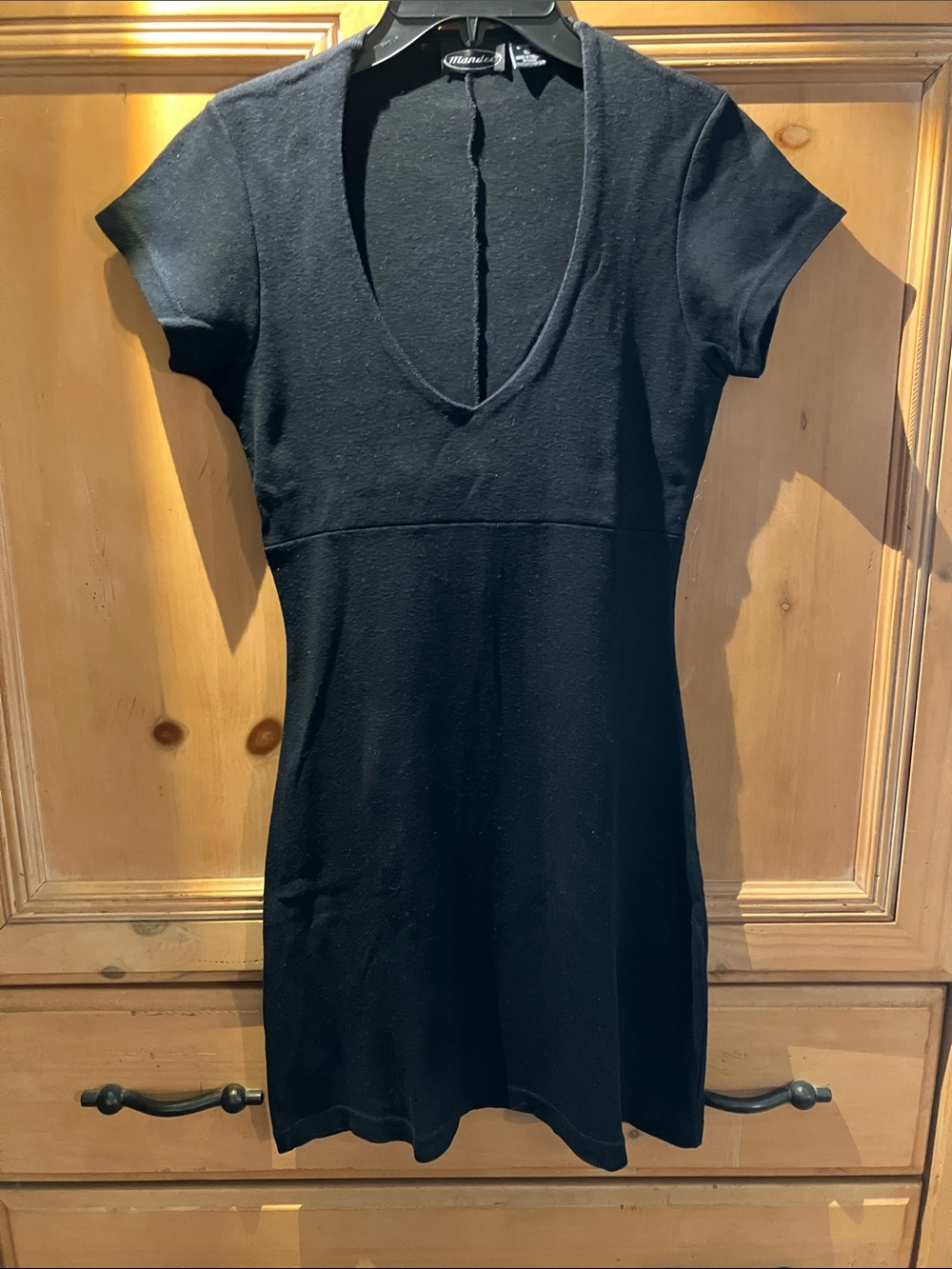 mandee Black V-Neck Mini Dress